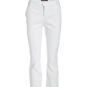 White Twill Skinny Roll-Cuff pants size 11
